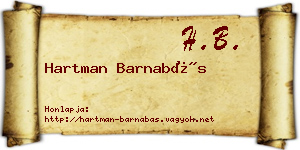 Hartman Barnabás névjegykártya
