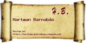 Hartman Barnabás névjegykártya
