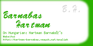 barnabas hartman business card